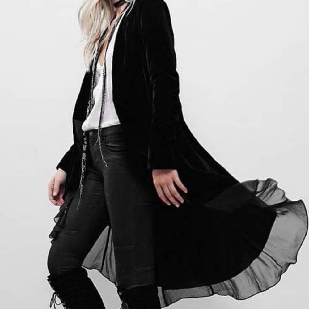 Velevet/Chiffon Hi Lo  Holiday Party Jacket Size S